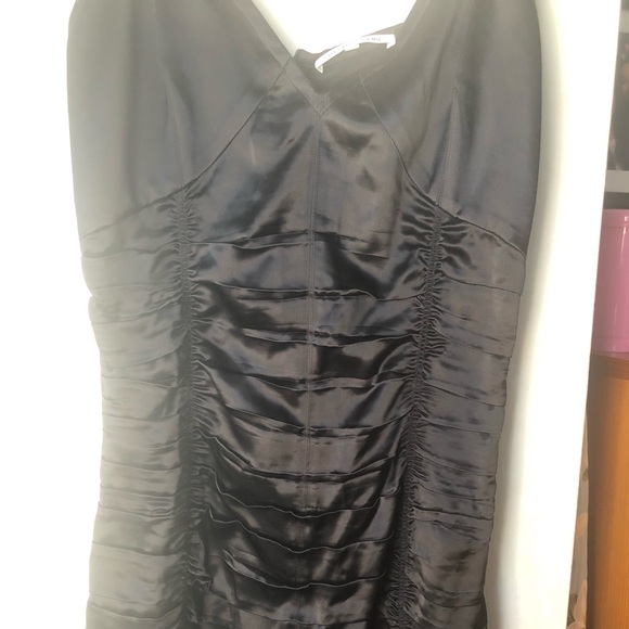 Helmut Lang Ruched V-Neck Slip Cocktail Dress - Picture 2 of 7